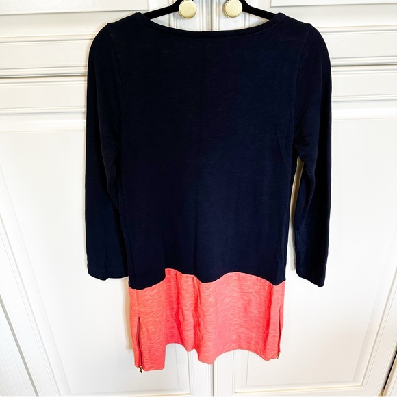 J.Crew Women’s Maritime Colorblock Sheath Dress Long Sleeve Orange Navy Two Tone - Picture 11 of 11